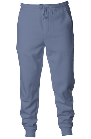 Pigment Dyed Fleece Joggers in Pigment Slate Blue, front view on model