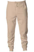 Pigment Dyed Fleece Joggers in Pigment Sandstone, front view on model