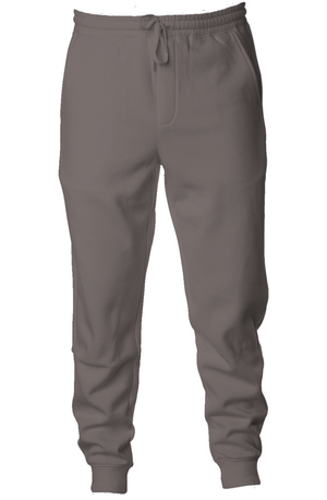 Pigment Dyed Fleece Joggers in Pigment Black, front view on model
