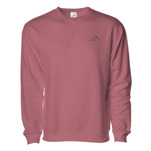Signature Peaceful Tide Sweatshirt in Pigment Maroon, folded flat