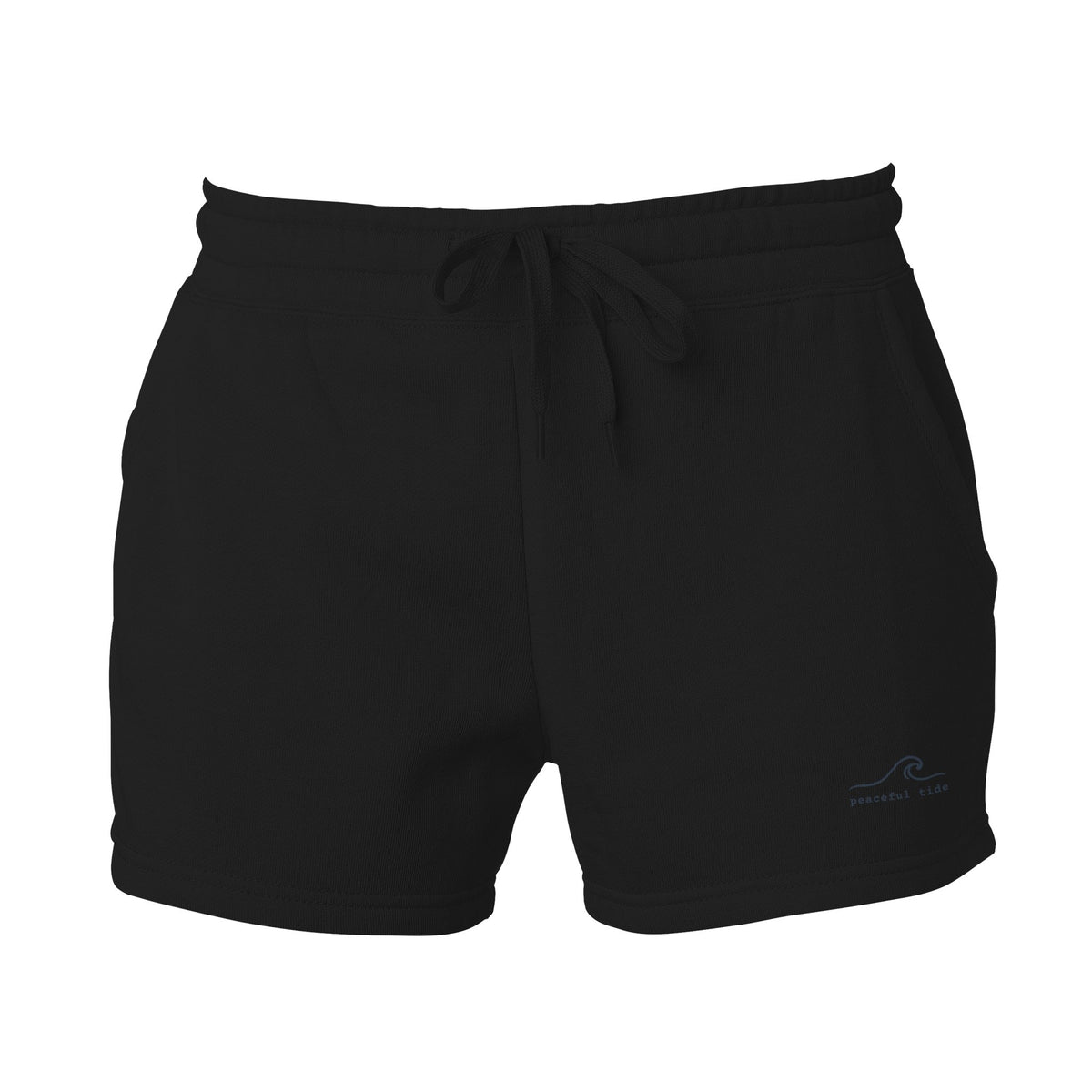 Women's Cali Wave Wash Shorts in Black, front view on model