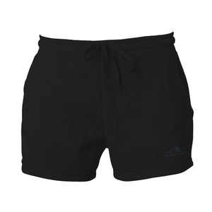 Women's Cali Wave Wash Shorts in Black, front view on model