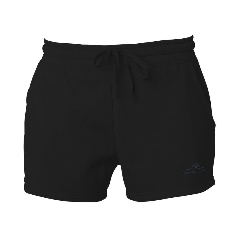 Women's Cali Wave Wash Shorts in Black, front view on model