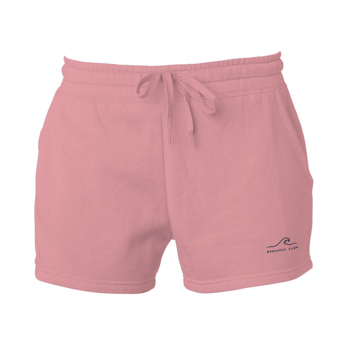 Women's Cali Wave Wash Shorts in Dusty Rose, front view on model