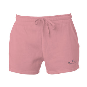 Women's Cali Wave Wash Shorts in Dusty Rose, front view on model