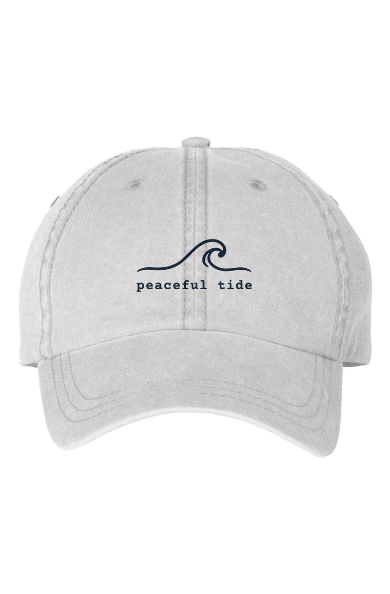 Peaceful Tide Signature Cap in White — front view