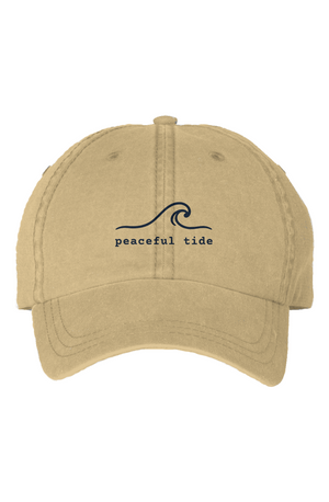 Peaceful Tide Signature Cap in Mustard — front view