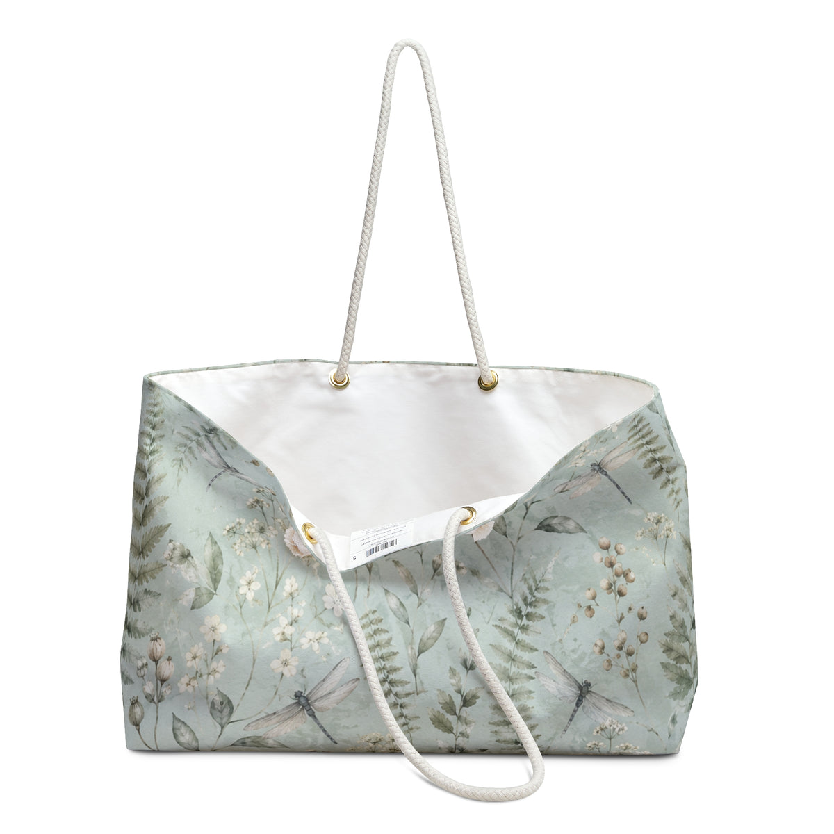 Botanical Fern Weekender Bag styled for a coastal walk or overnight trip